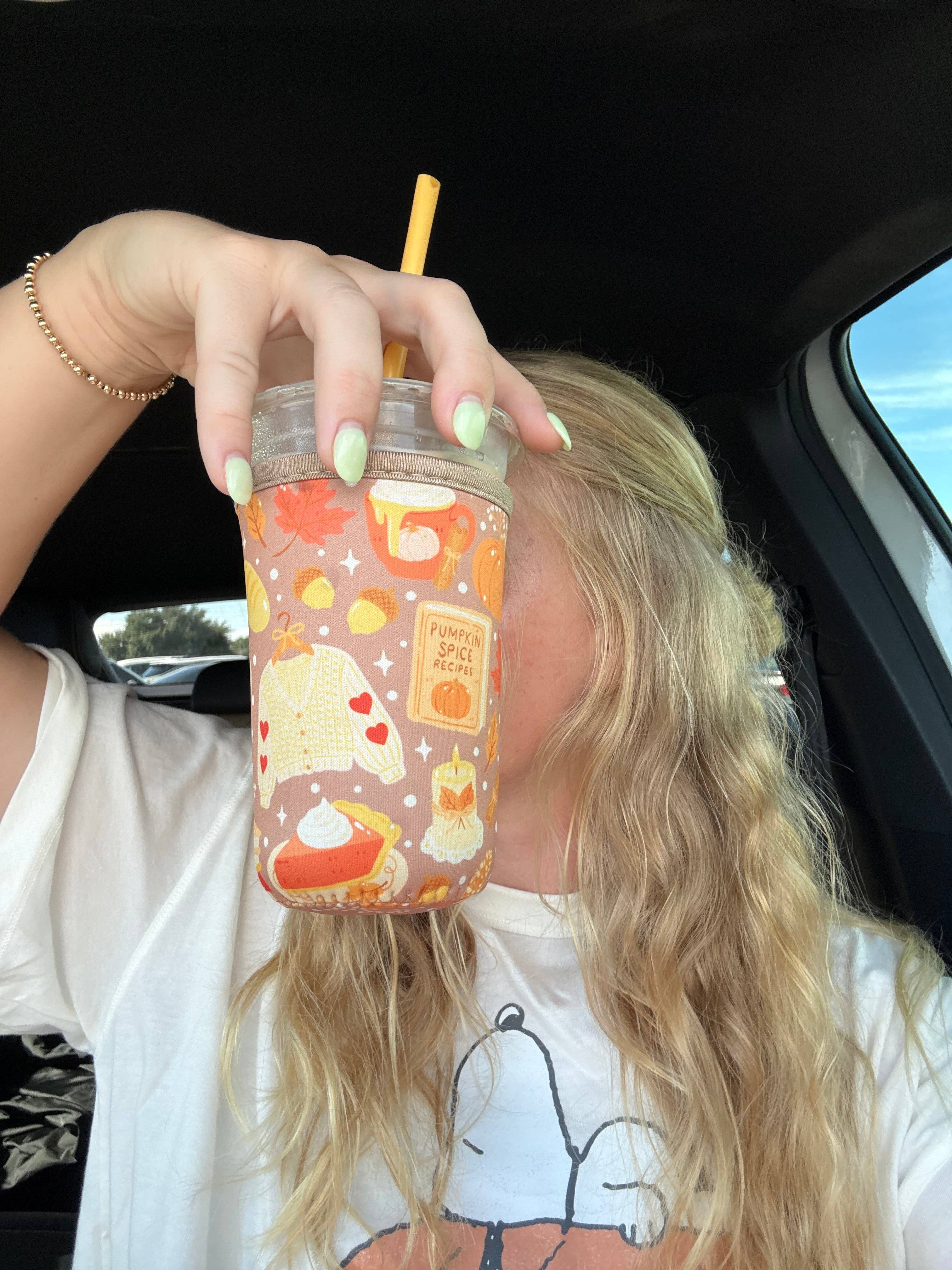 goldenstars - Wholesale Drink Huggers & Koozies - pumpkin spice cup cover1