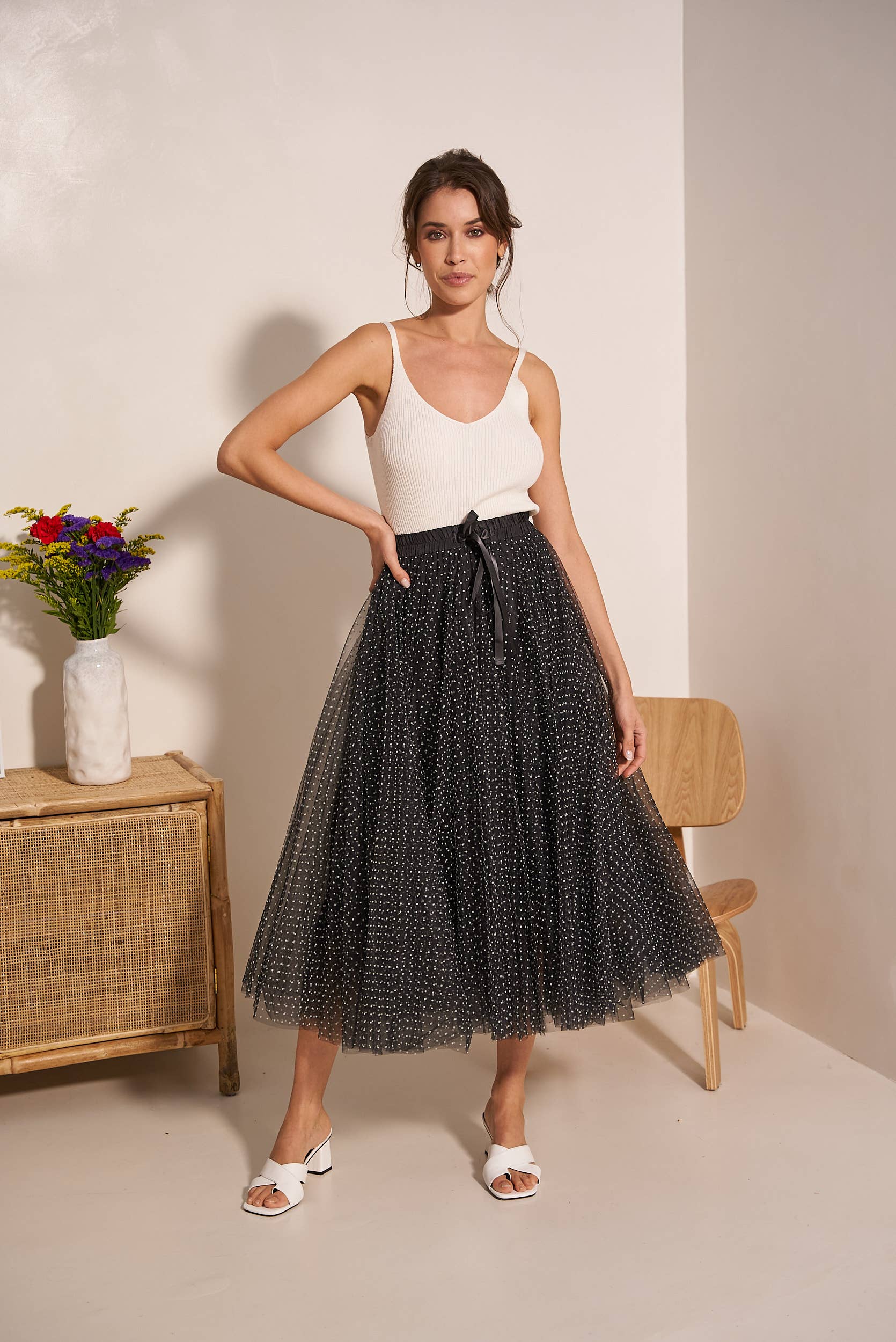 CHOKLATE PARIS - Wholesale Skirt - Women's - Aria tulle plumetis skirt - CK08077-319