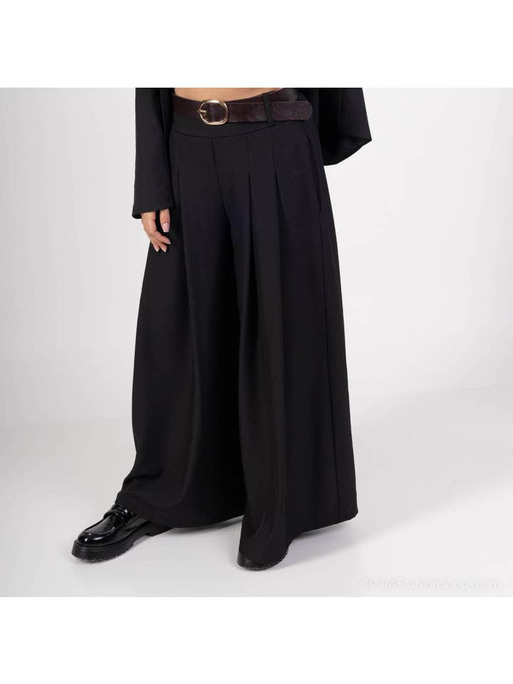 Kurt Muller – wholesale Pants – Women's – KM Zra Classy Wide Leg Belted Trousers4