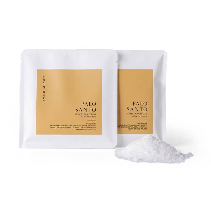 Cedar and Myrrh - Wholesale Bath salts - Palo Santo Bath Salt – Epsom & Mediterranean Sea Salt Blend (80g x 1 Pouch)0