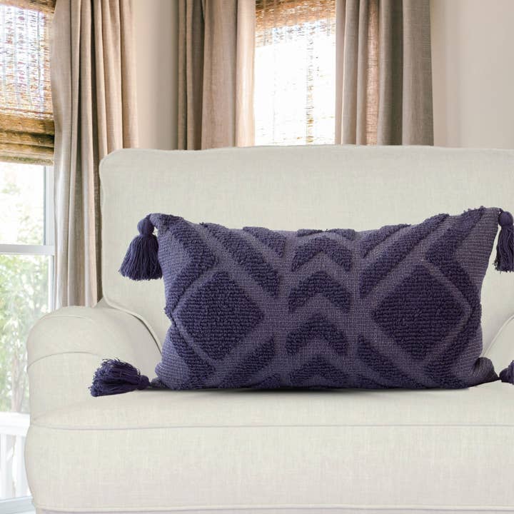 Blue Clarice Art Deco Pillow Cover – Elegant Geometric Design for wholesale on Faire