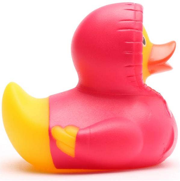 Duckshop – Großhandel Badespielzeug – Baby – Badeente Hoodie (pink) - Gummiente1