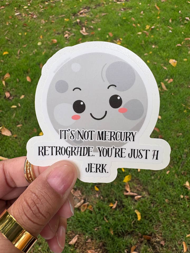 Mercury Retrograde vinyl sticker for wholesale by Sacred Paintbrush Arts