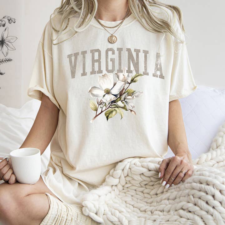 Refinery Number One LLC - Wholesale Screen Printed T-Shirt - Women's - Virginia State Flower T-shirt