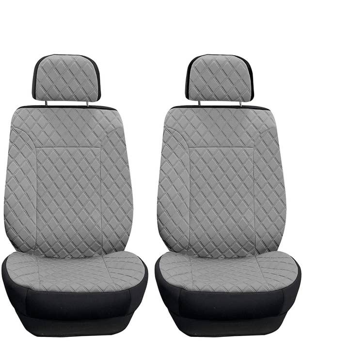 Prestige79 Neosupreme Diamond Stitch Car Seat Covers - Front Set Gray for wholesale by FH GROUP