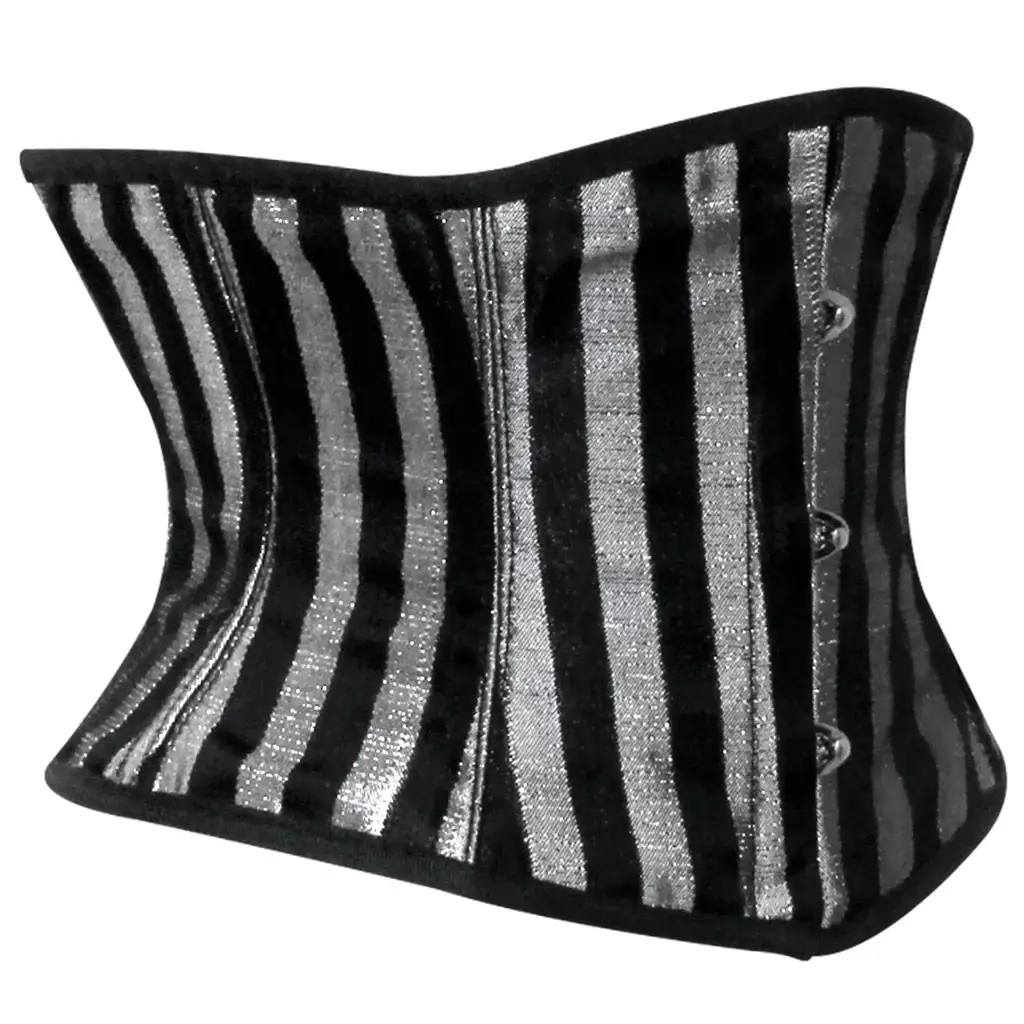 Attire Fashion Club - Vente Corset – femme - Corset en brocart argent sur mesure - Ajustement et design personnalisés3