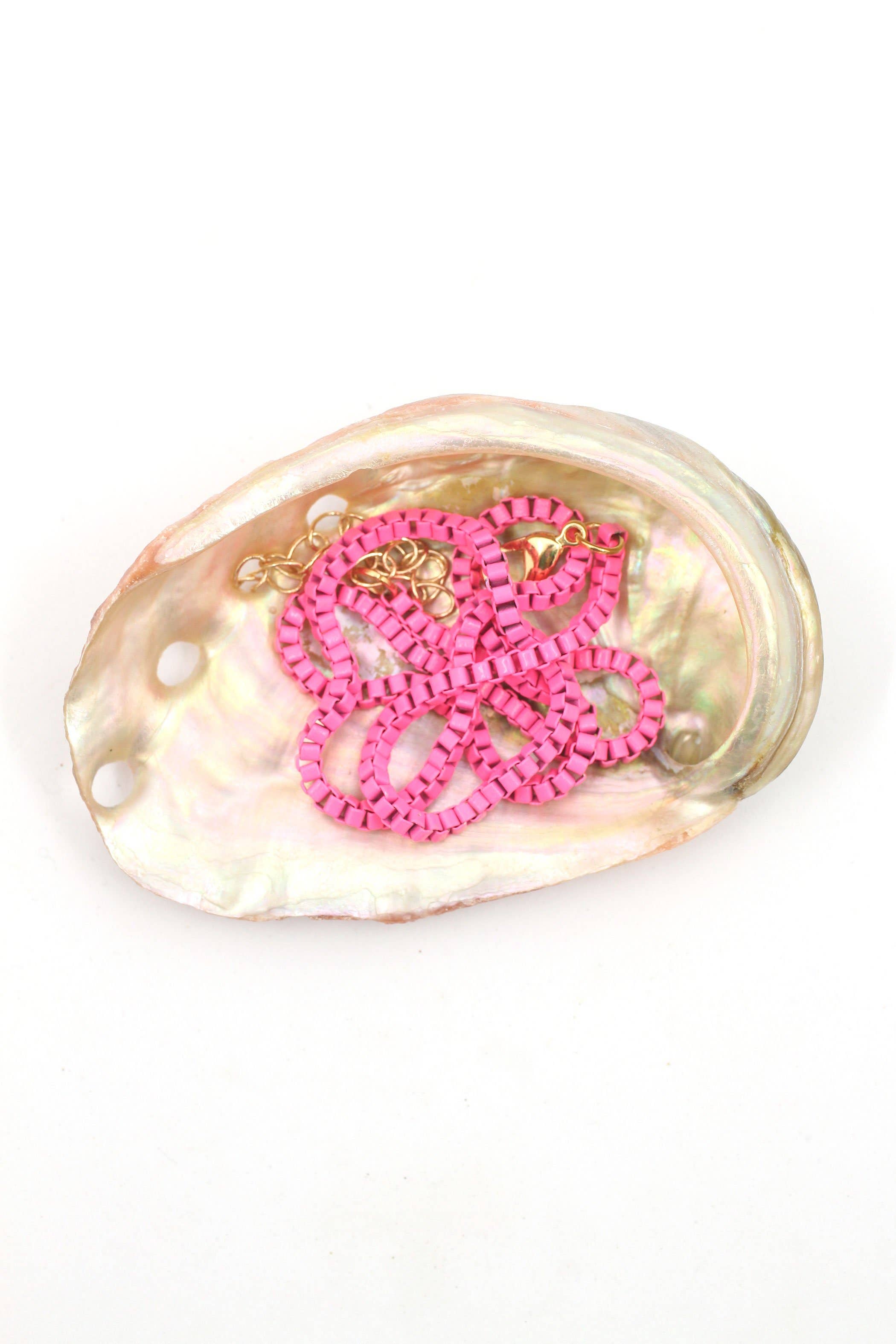 Woman Shops World - Wholesale Link & Chain Necklace - Enamel Box Chain Necklace, Adjustable Unisex Jewelry1