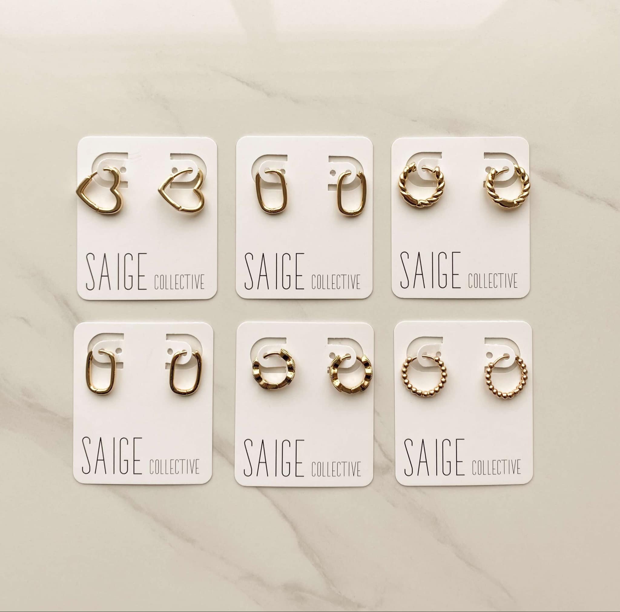 Saige Collective - Wholesale Huggie Earrings - Goldie Huggie Hoops - 14kt plated 0