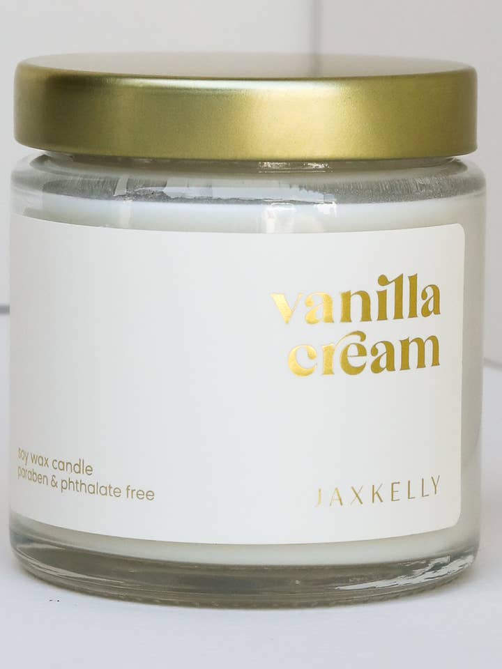 4 oz - Bougies à la crème à la vanille - Transparente pour la vente par JaxKelly Candles