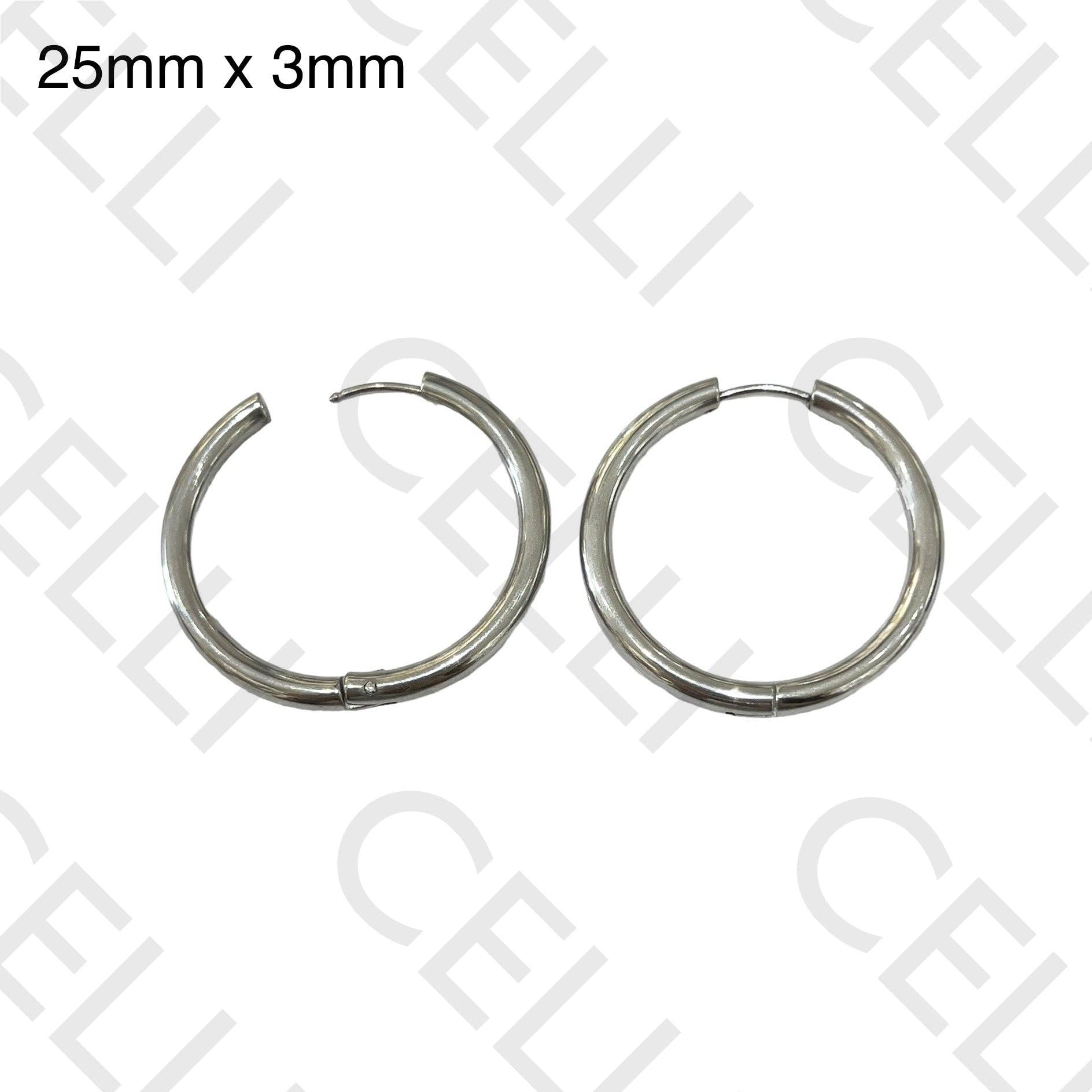 Celli Biju - Wholesale Hoop Earrings - Steel Hoop Earrings - simple 3mm15