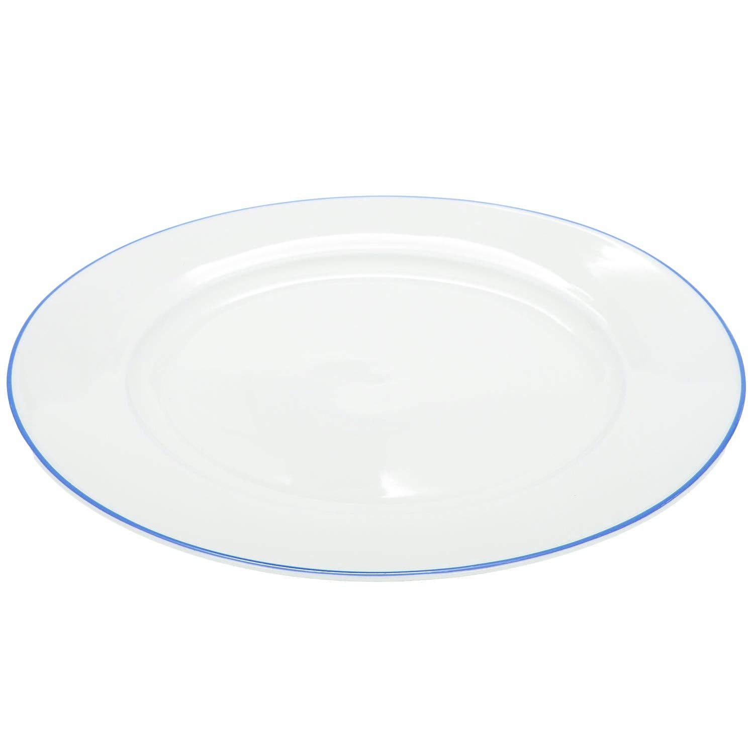 Happy Homewares – wholesale Dinner plate – Set of 4 Durable White Ceramic Dinner Plates with Elegant Blue Rim2