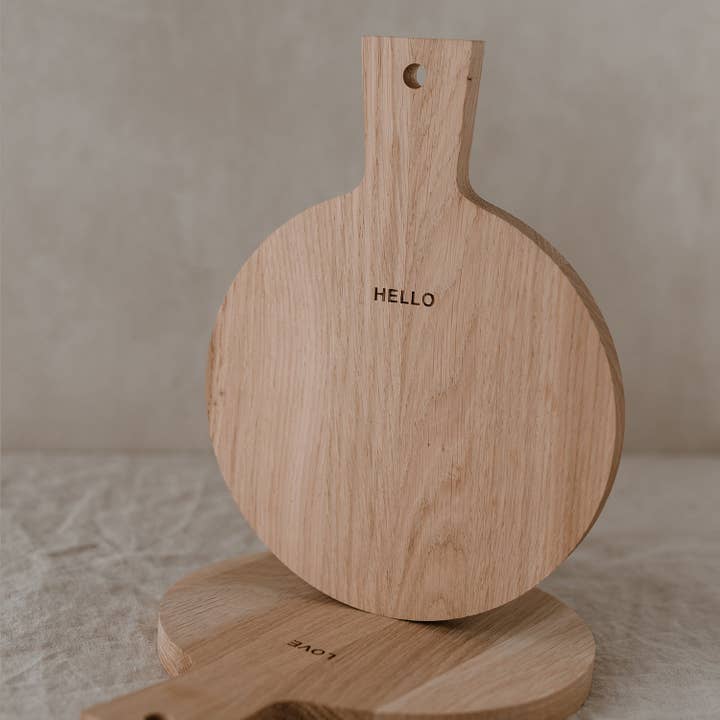 Eulenschnitt - Wholesale Cutting Board - Mini Chopping Boards Hello Love Oak Set of 2 (Ve = 5 sets)