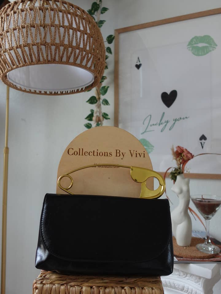 Leather Gold Paperclip Handbag - Limited Time for wholesale by Collections By Vivi