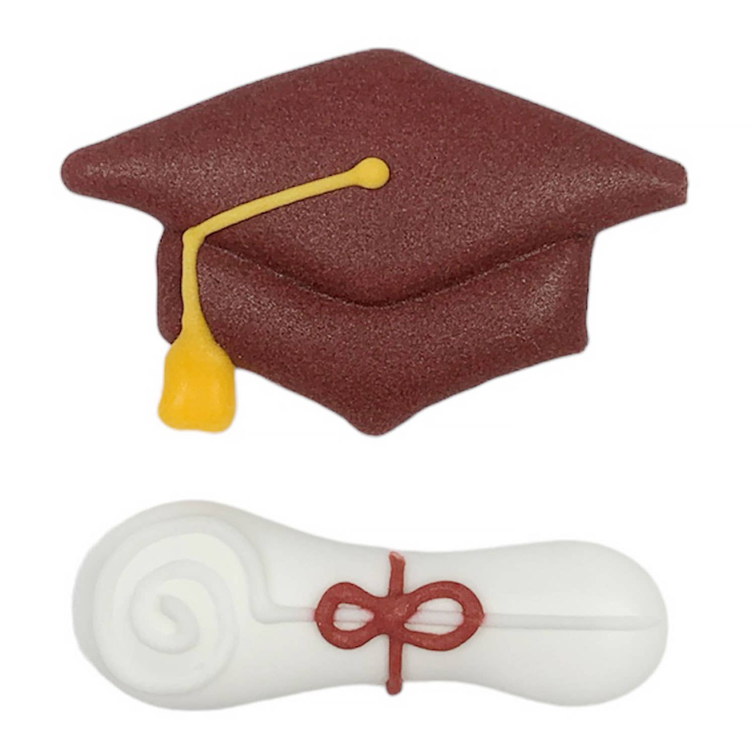 Summitbaking - Wholesale Decorating Tool - Graduation Hat/Cap and Diploma: Burgundy Set, Royal Icing De0