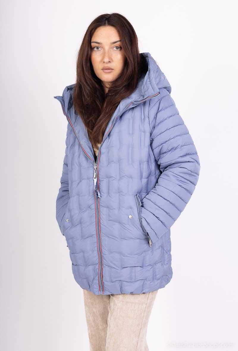 Saturne Paris - BIG SIZE EXCLUSIVE - Wholesale Puffer Jacket - Women's - TG356W41 Blue Reversible Down Jacket, M to 5XL5