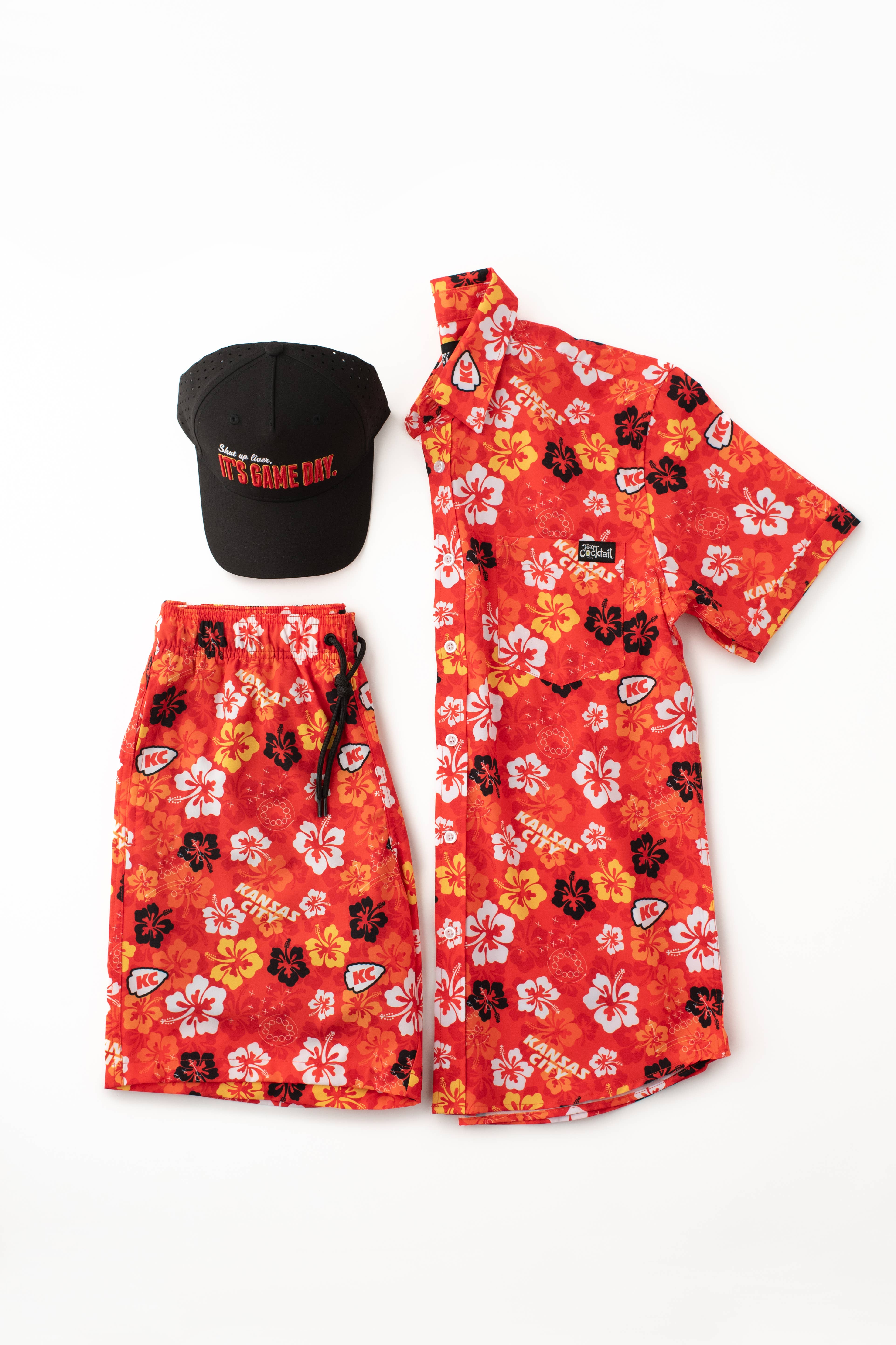 Team Cocktail - Wholesale Button Down Shirt - Unisex - Tropical Kansas City Football Unisex Button Up3