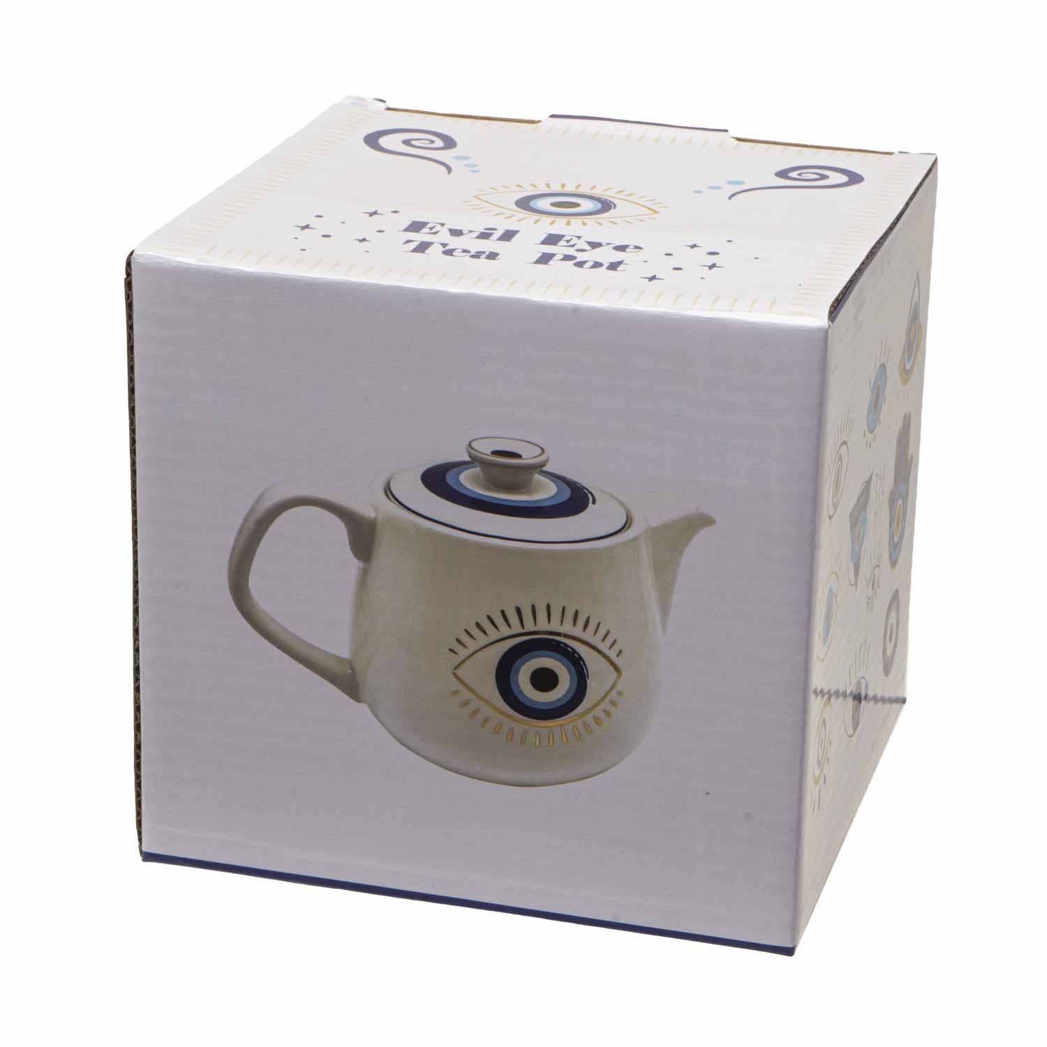 Pacific Trading - Wholesale Tea Pot - All Seeing Eye Teapot with Strainer White6
