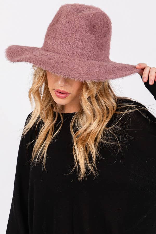 Artini Accessories – Großhandel Fedora-Hut – Damen – Flauschiger Winter-Fedorahut2