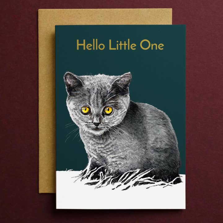 Kitten New Baby Card * Cat Card * Animal Cards * Kitten Card for wholesale by Some Ink Nice