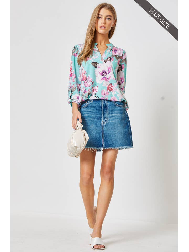 MINT PLUS SIZE 3/4 Sleeve LIZZY Wrinkle Free Top for wholesale on Faire3