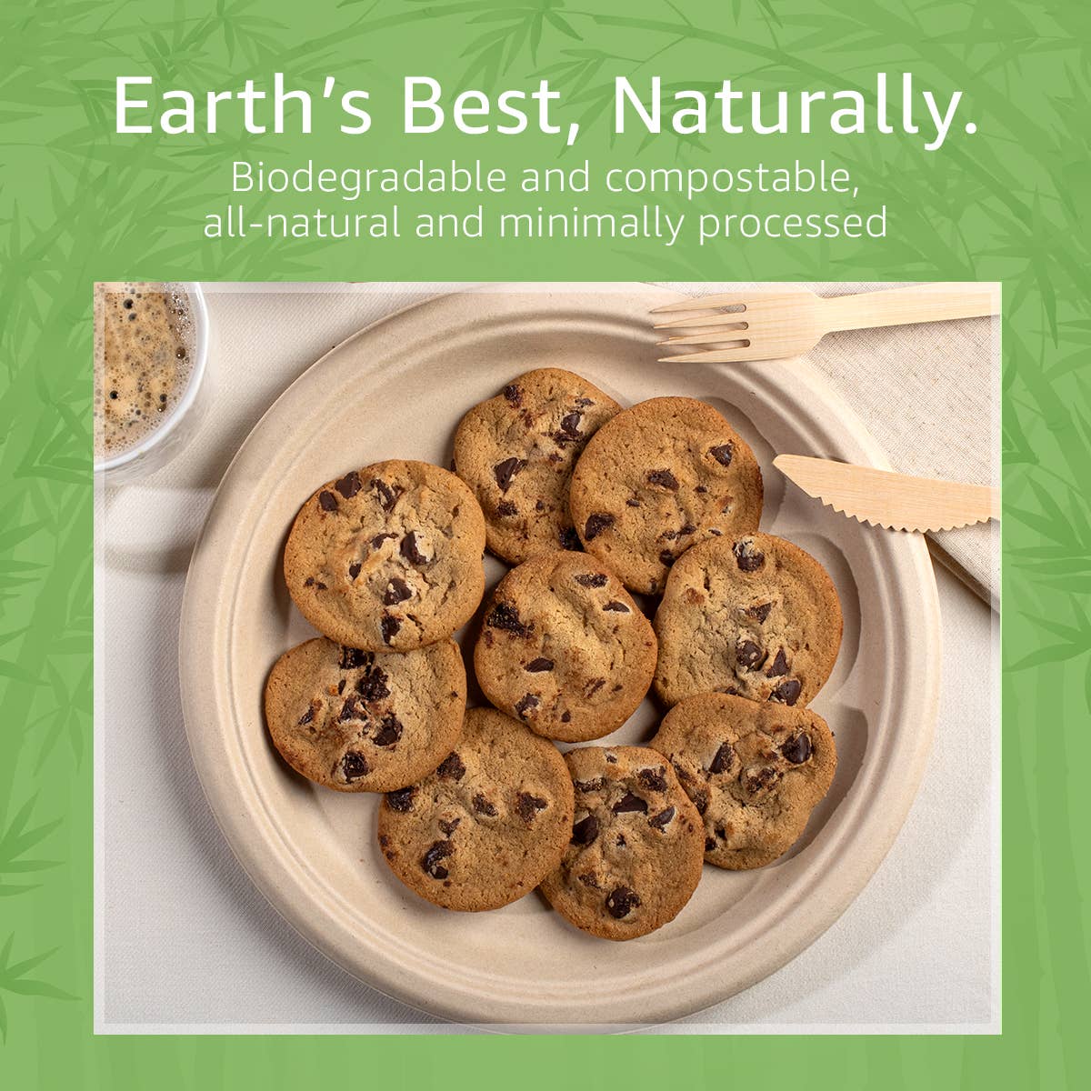 Ibambo – wholesale Disposable plate – Ibambo Bamboo Disposable Paper Plates - 10 Inch - 125 Pack6