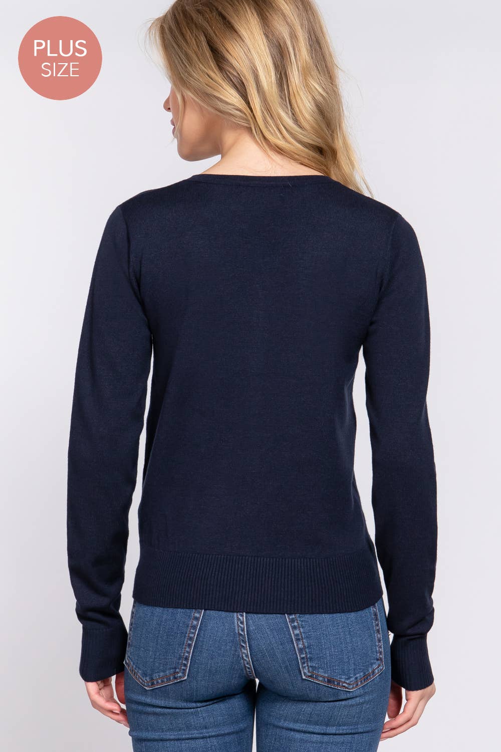 Active Basic | Active USA - Vendita all'ingrosso Cardigan - Donna - [TAGLIA FORTE] Cardigan Maglione con Scollo a V e Bottoni a Maniche Lunghe21