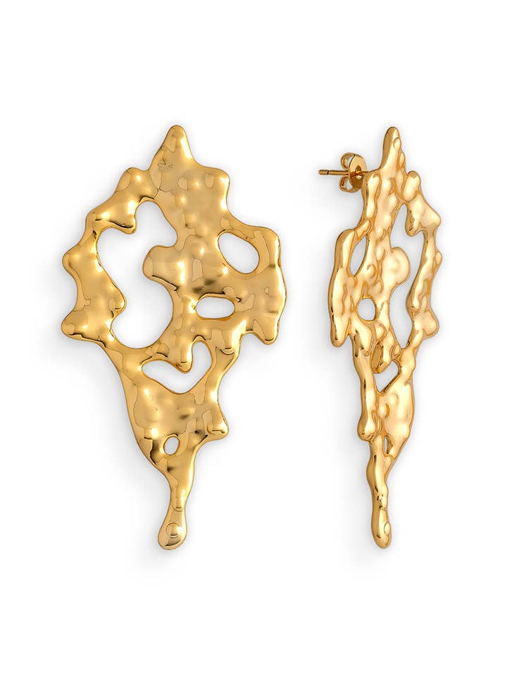Monique Grungy Molten Statement Earrings for wholesale by Maudella