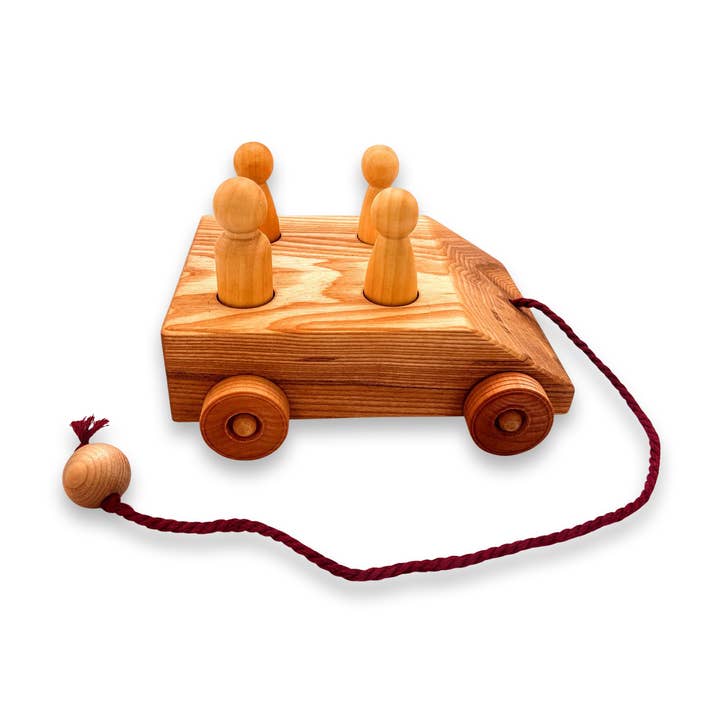 Small Wooden Pull Behind Cart for wholesale by Farmhouse Friends