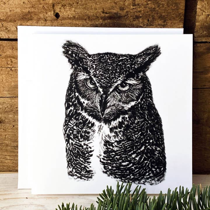 Watcher at Dusk: Woodland Wildlife Series Art Card for wholesale by Dark Fox Creative