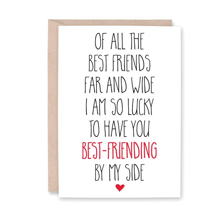 Best-Friending Card - Lucky to have you as a Best Friend for wholesale by Striped Hat Studio