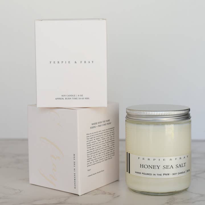 Ferpie + Fray - Wholesale Jar/Filled Candle - Honey Sea Salt6