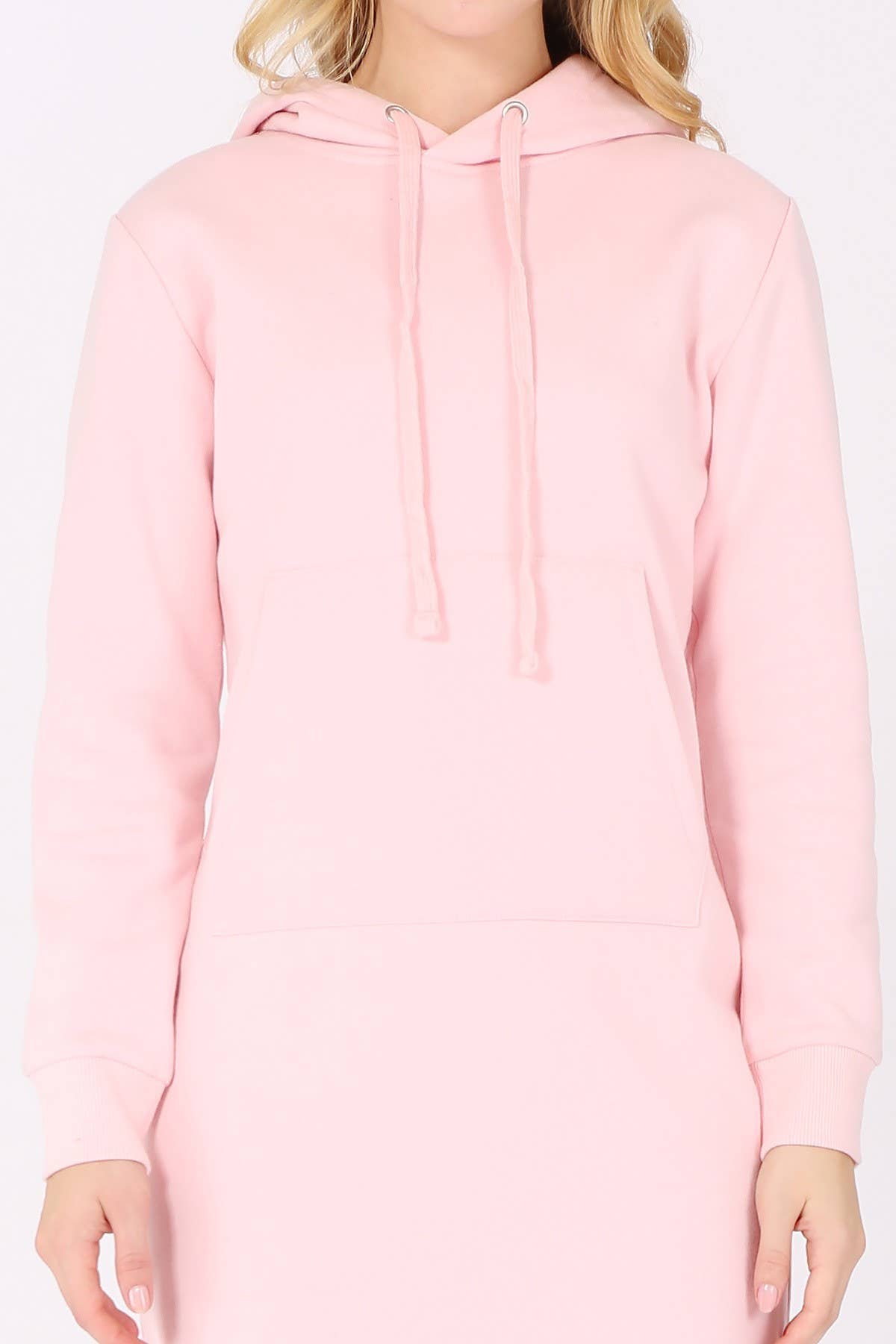 Color 5 - Vente Robe – femme - Robe-sweat à capuche à manches longues et doublure polaire uni4