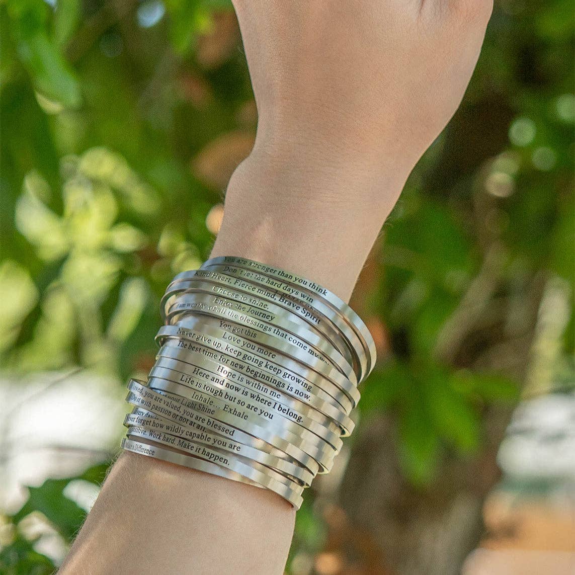 WJW - Wholesale Bangle Bracelet - 18K Gold PVD Stainless Steel Let your Light Shine Bracelet6