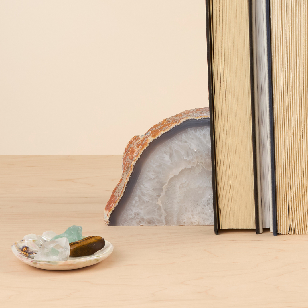 GeoCentral - Wholesale Bookend - Satin Crystal Agate Bookends - Crafted in Brazil3