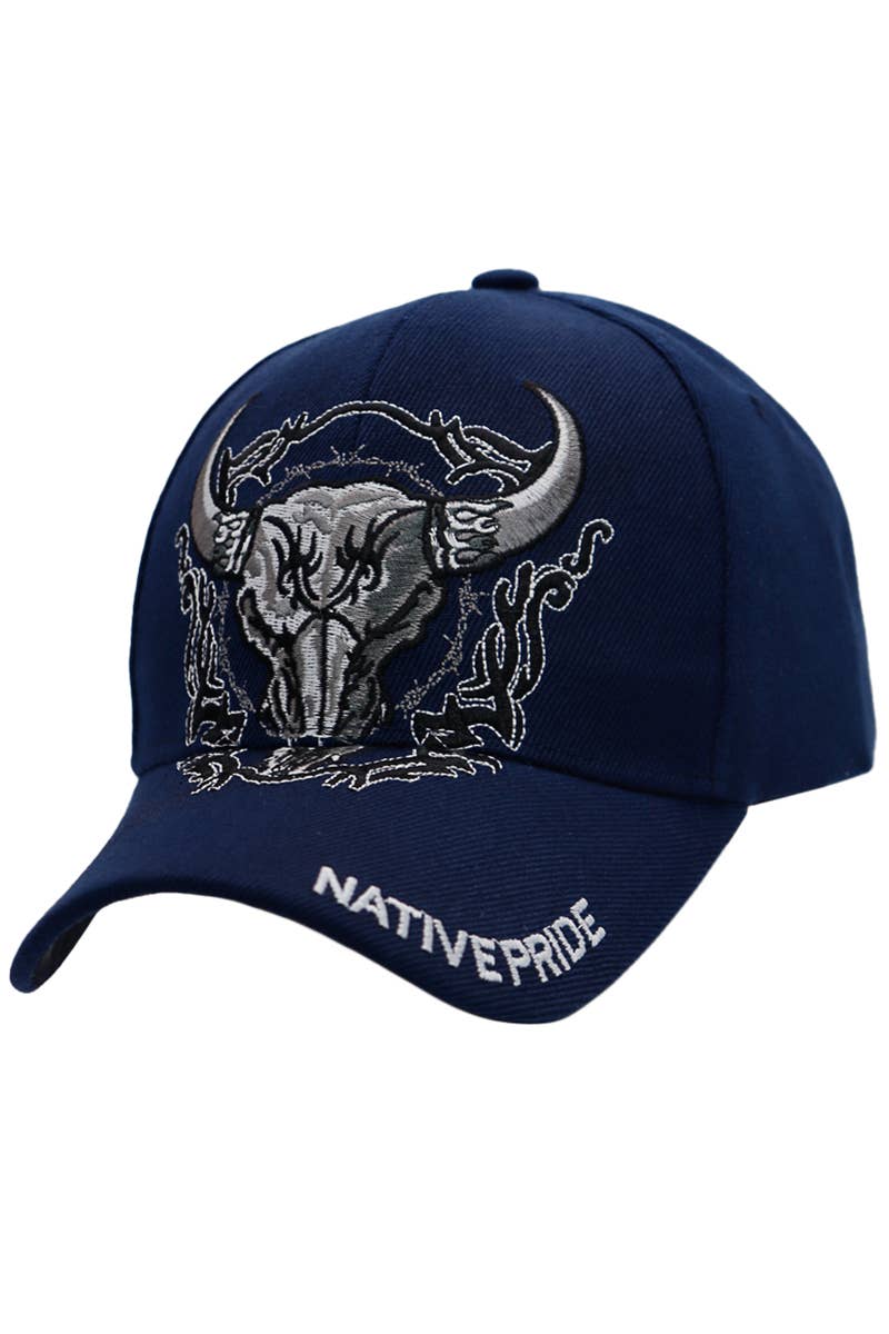 Cap Zone - Wholesale Baseball Cap - Unisex - Fierce Longhorn Skull Native Pride Baseball Cap6