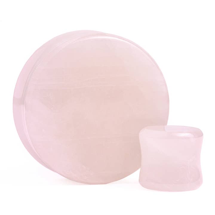Rose Quartz Stone Plug / Gauge for wholesale by Custom Plugs