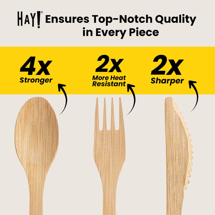 Hay Straws - Wholesale Assorted Cutlery Set - Wrapped Bamboo Cutlery Set - Full Case8