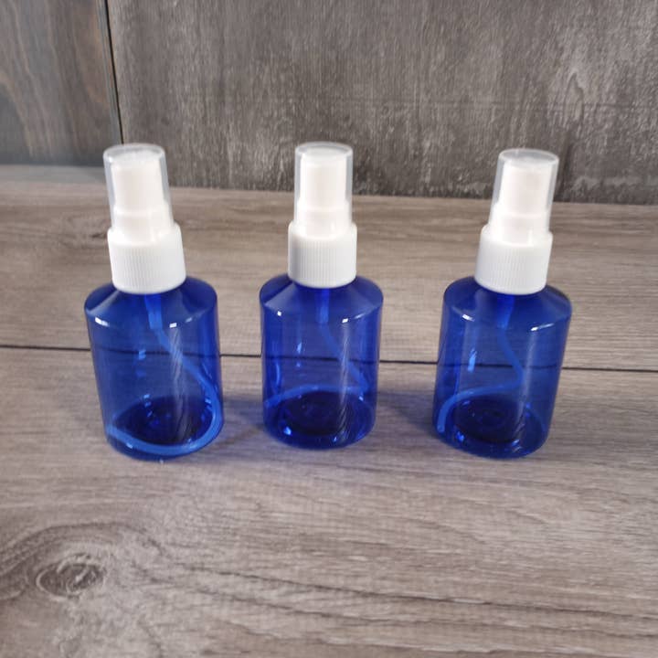 Keystone Crystals - Wholesale Spray Bottle - Plastic PET Spray Bottle 3 ounce or 90 ml Blue1