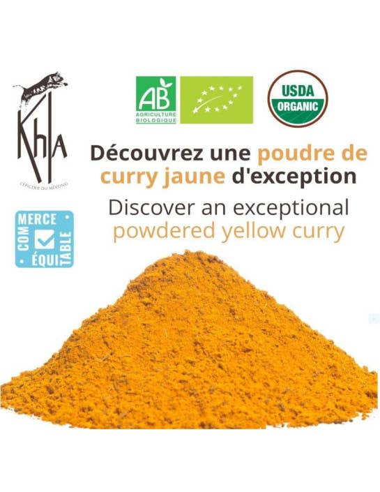 Khla - L'épicerie du Mékong – wholesale Dried spice – Yellow curry - Organic - powder - 50g - Jar4
