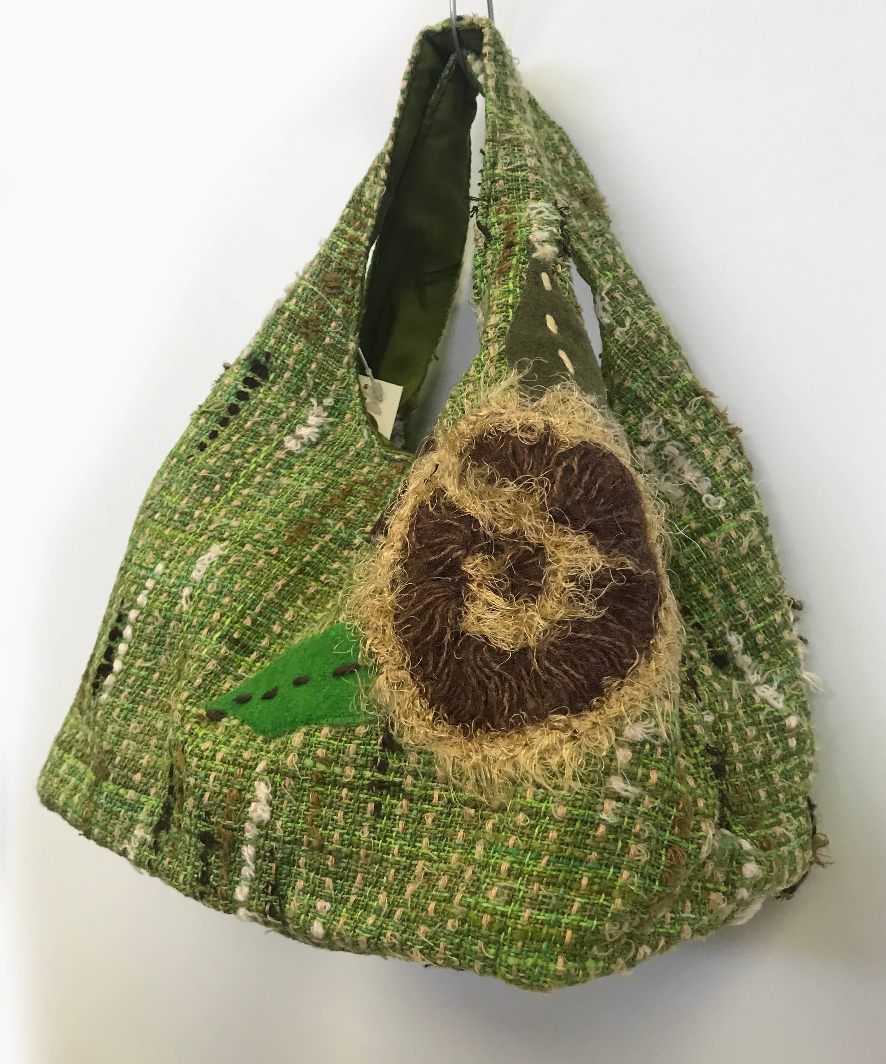 Ricki designs - Wholesale Tote Bag - Women's - FALL BOUCLE YARN EMBROIDERY APPLIQUE SMALL TACO TOTE1
