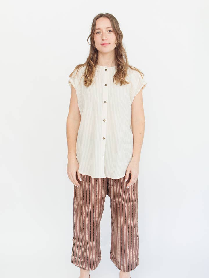 Pierced Top in Natural for wholesale by Megan-Ilene