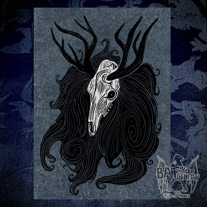 Reproduction artistique bleue Wendigo pour la vente par Bat In Your Belfry