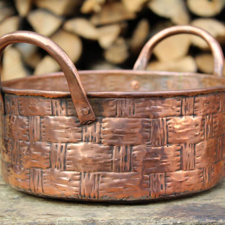 La Casa del rame - Wholesale Basket - Cesto Rotondo in Rame Inciso – Fatto a Mano & Personalizzato2