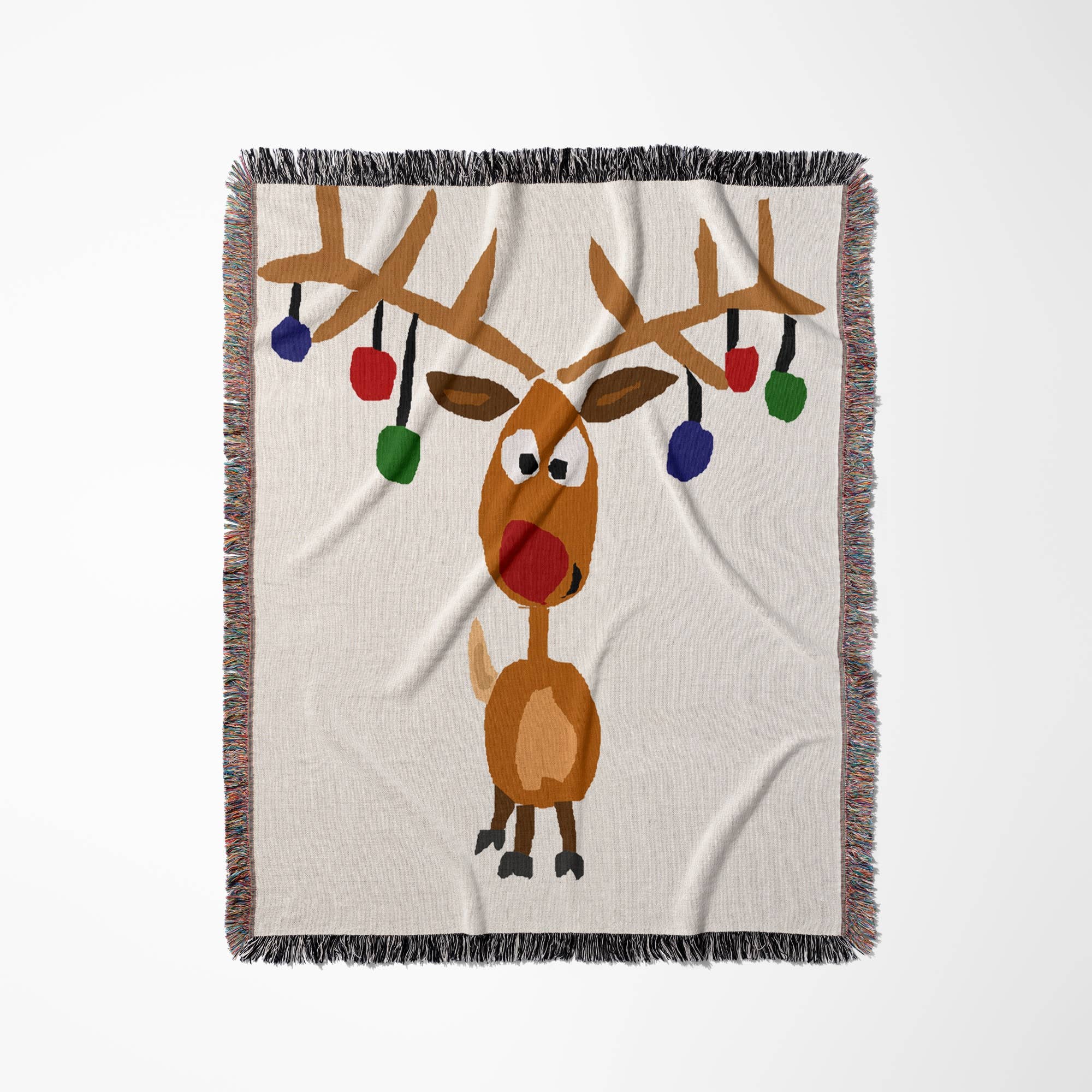 3dRose - Wholesale Throw Blanket - 3dRose, Funny Rudolph the Red nosed Reindeer Christmas Art, Blanket0