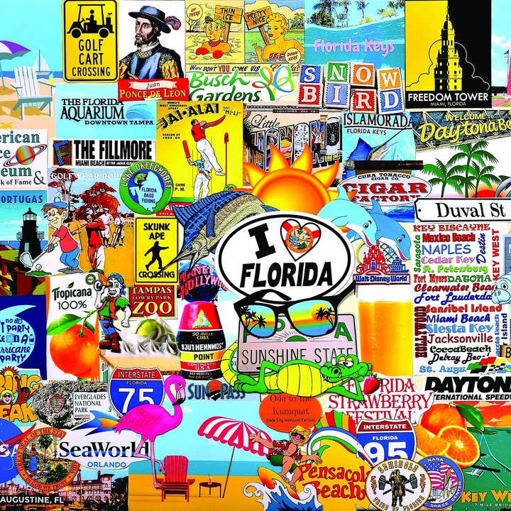 I Love Florida (1455pz) - 1000 Piece Jigsaw Puzzle for wholesale by White Mountain Puzzles