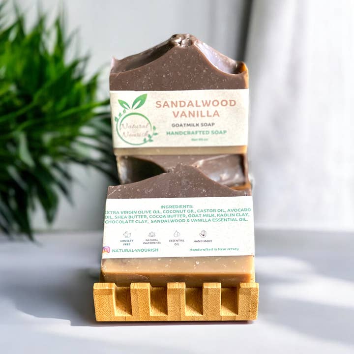Savon artisanal au lait de chèvre - Bois de santal et vanille pour la vente par Natural Nourish
