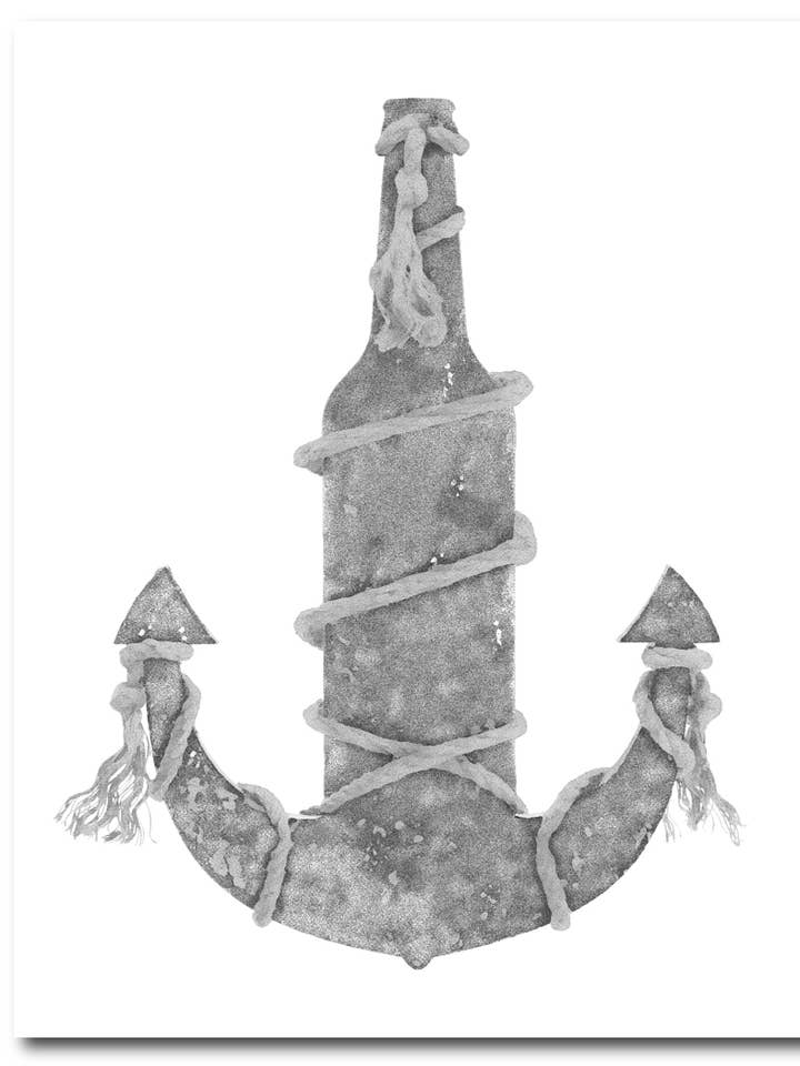 Anchor Bottle 8x10 Print for wholesale by Surly Squirrel