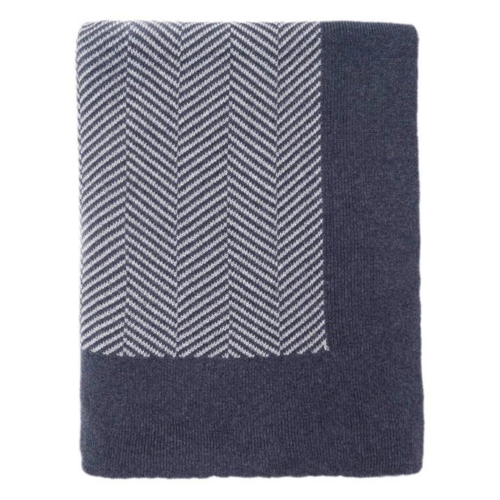 Darzzi - Wholesale Throw Blanket - Herringbone Cotton Knit Throw Blanket
