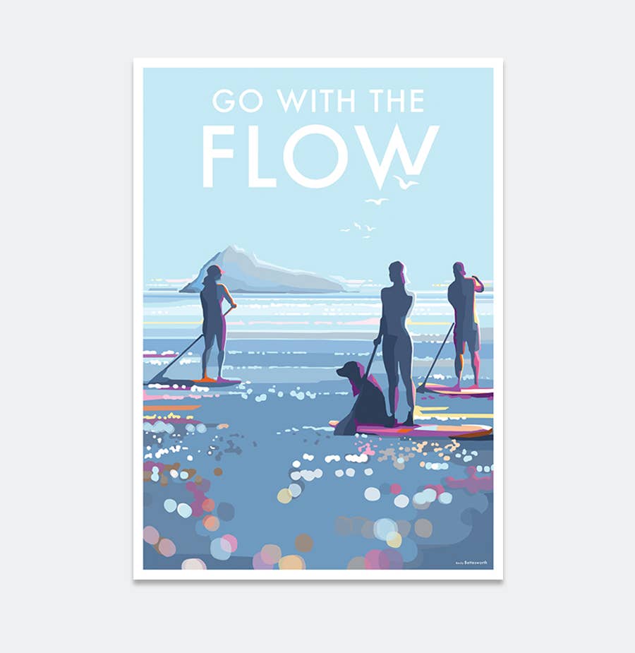 BeckyBettesworth - Wholesale Art Print - Go With The Flow Positive Quote Print 1
