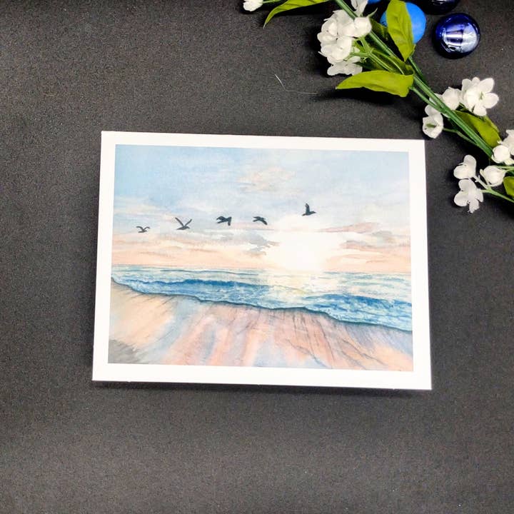 Kathryn Paul Fine Art - Wholesale Stationery/Notecard Set - Coastal Watercolor Notecard Set: Beach Scene Art Cards4